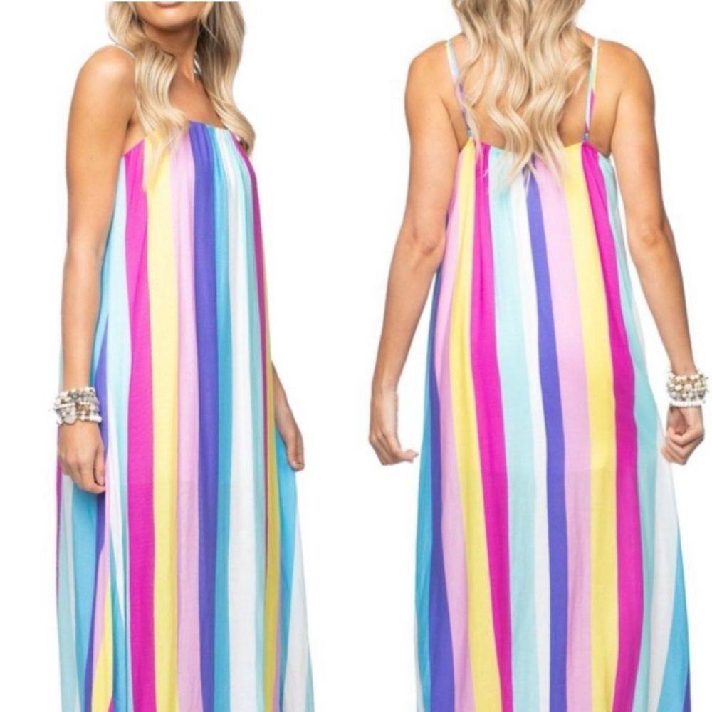 NWT Buddy Love Misha Colorful Stripe Maxi Dress